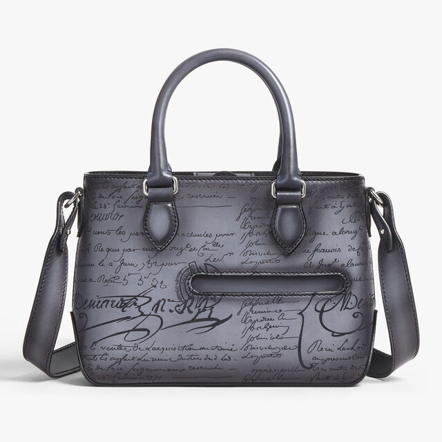 Toujours Gulliver Scritto Leather Messenger, LIGHT ALUMINIO, hi-res 9