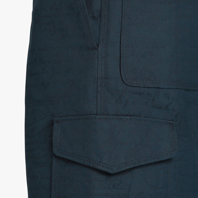 Cotton Scritto Cargo Shorts, ATLANTIC BLUE, hi-res 5
