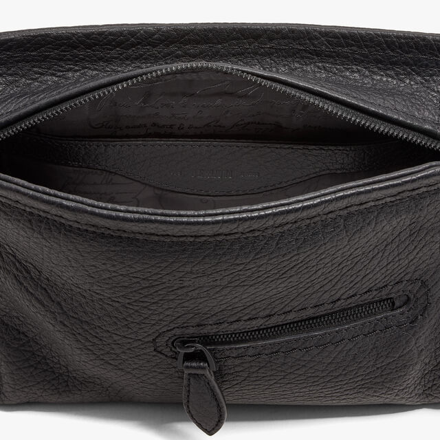 Journalier Xs Leather Messenger, DEEP BLACK, hi-res 9