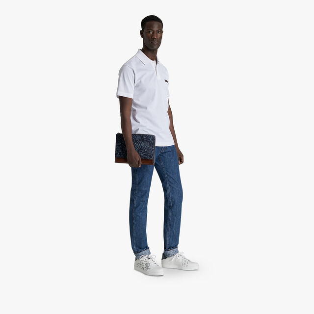 Classic Pique Leather Tab Polo, COTTON WHITE, hi-res 4