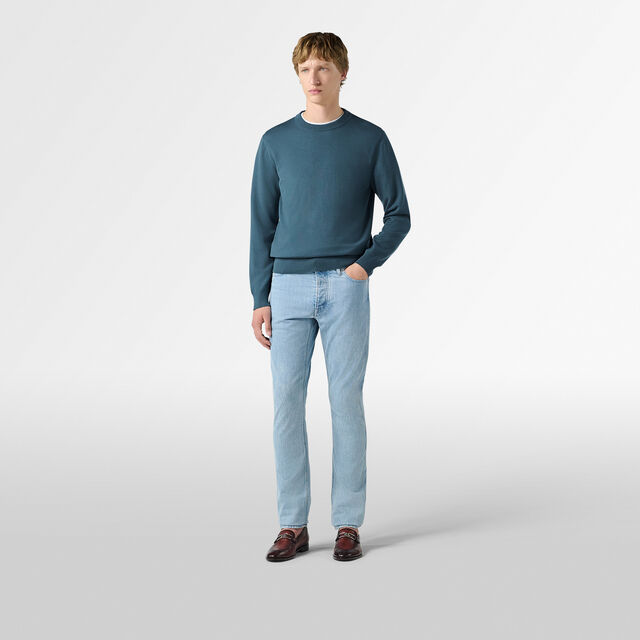 Slim Fit  Jeans With Scritto, LIGHT BLUE, hi-res 4