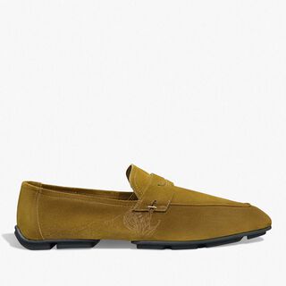 Lorenzo Drive Scritto Camoscio Calf Leather Loafer, ACID GREEN, hi-res