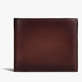 Makore Leather Compact Wallet, LEGNO BRUCIATO, hi-res