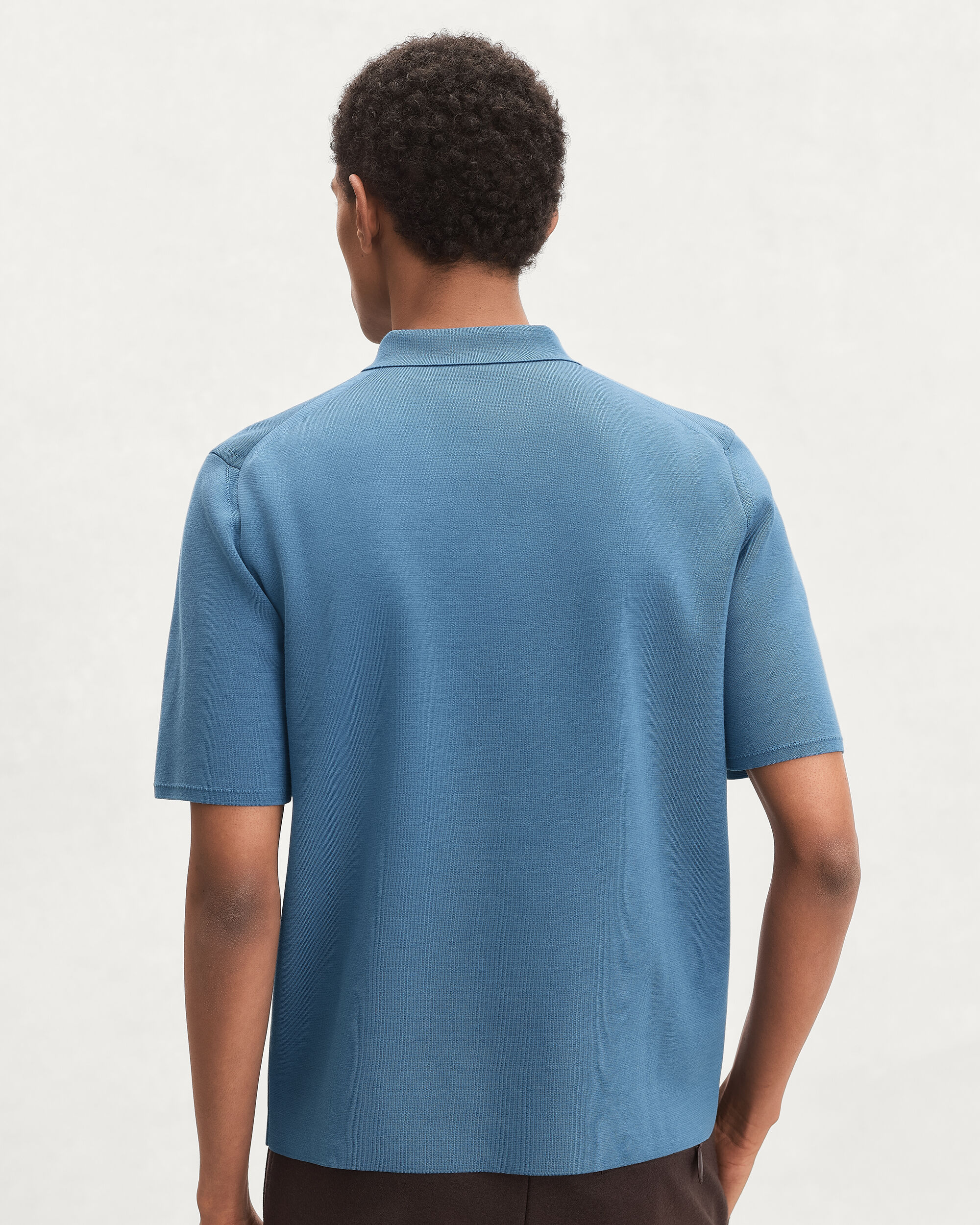 Polo with Leather Zip-puller, Light Nile Blue, hi-res