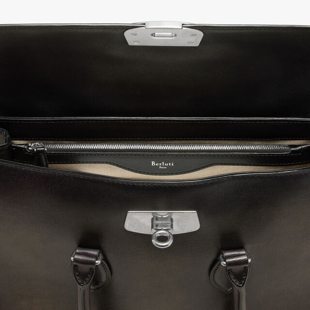 E'Mio Briefcase In Leather, GREY FLANEL, hi-res 12