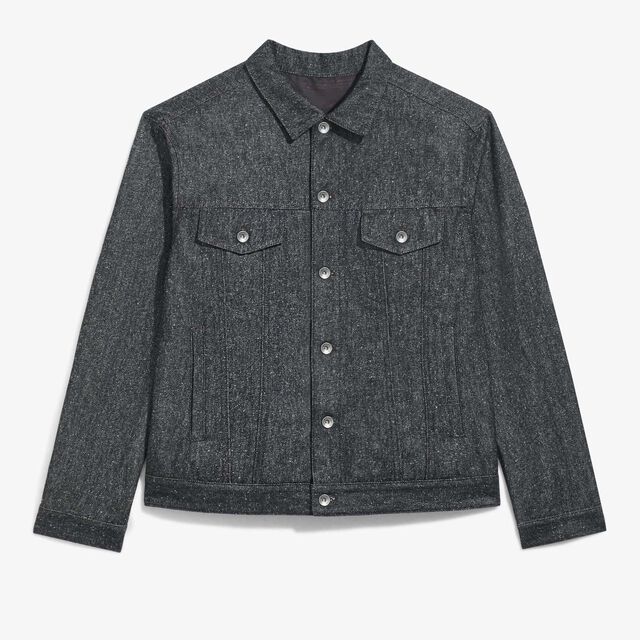 Denim Jacket, SPECKLED BLACK, hi-res 1