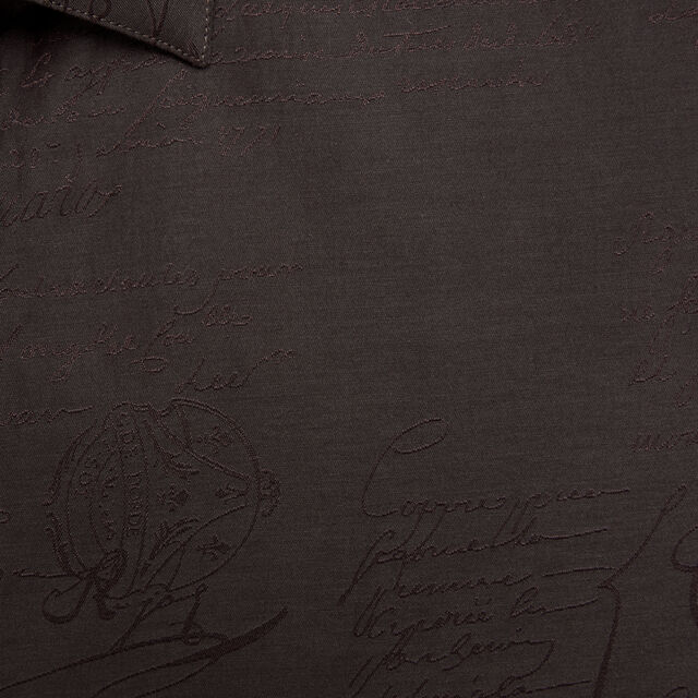 Andy Cotton Silk Scritto Shirt, EARTH BROWN, hi-res 6