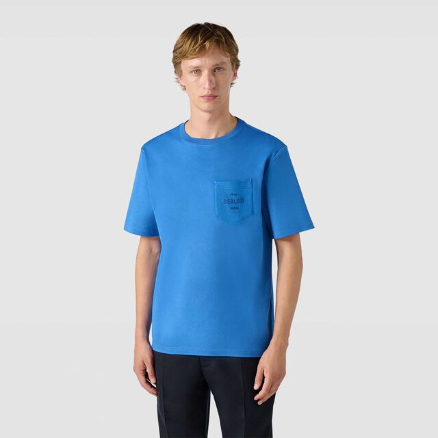 로고 포켓 T-셔츠, BLUE HAWAI, hi-res 2