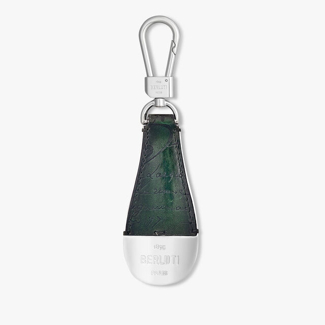 Shoehorn Scritto Leather Key Ring, BEETLE GREEN, hi-res 1