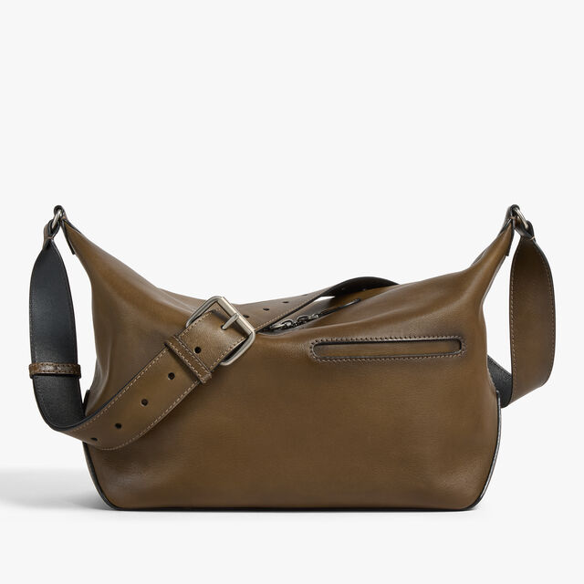 Toujours Soft Zipped Hobo In Leather, DARK KAKI, hi-res 1