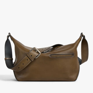 Toujours Soft Zipped Hobo In Leather, DARK KAKI, hi-res