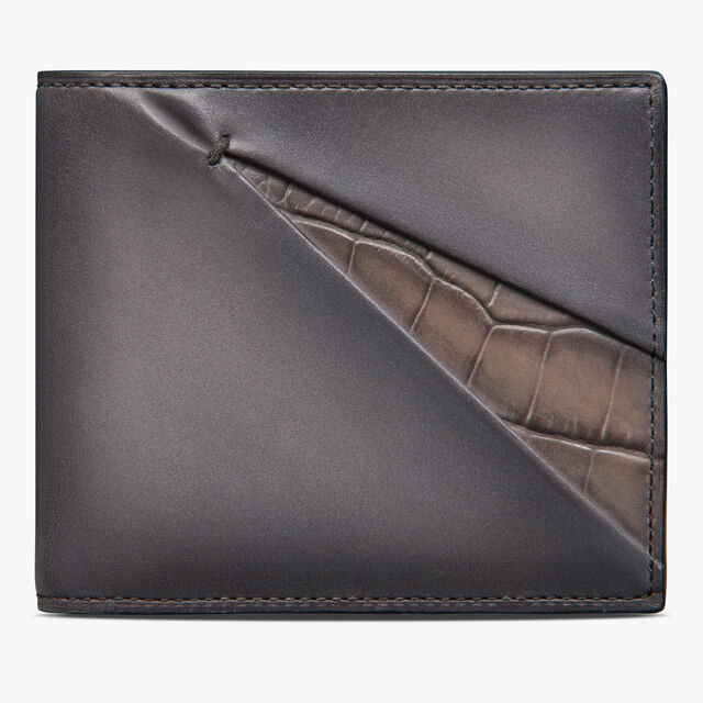 Makore Alligator Leather Wallet, LIGHT ALUMINIO, hi-res 1