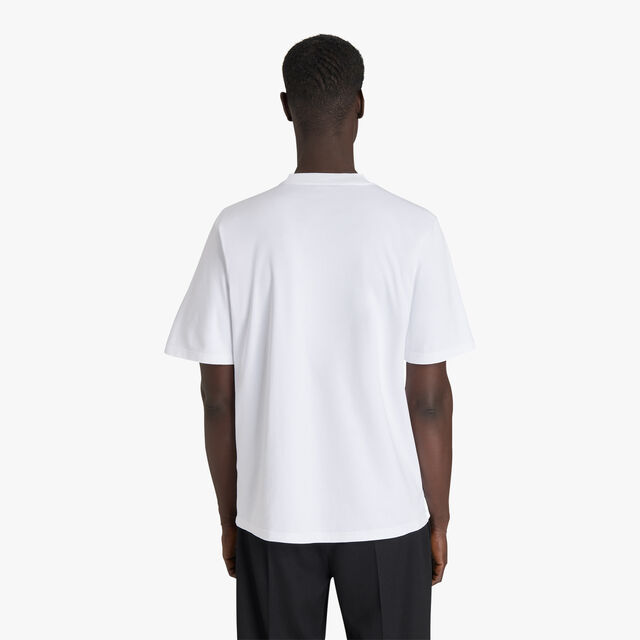 SMALL EMBROIDERED LOGO T-SHIRT, BLANC OPTIQUE, hi-res 3