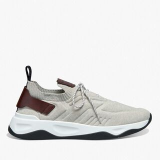 Shadow Knit And Leather Sneaker, LIGHT GREY, hi-res