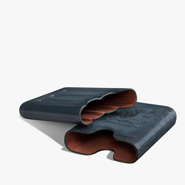 Cigar Case 4 Scritto Leather, BLU MINERALE, hi-res 4