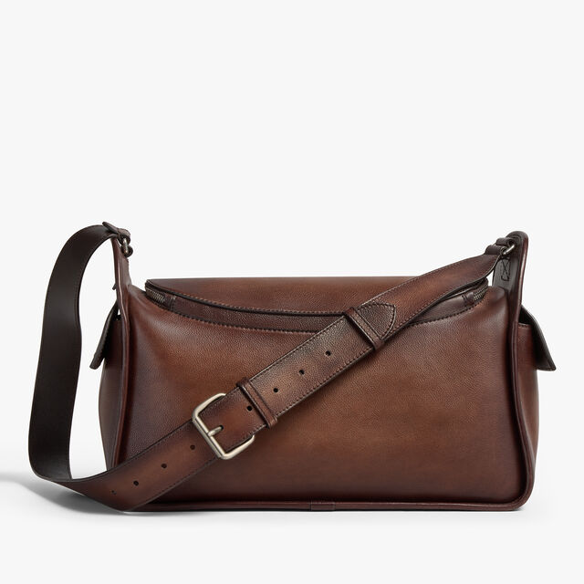 Périple Barrel Bag In Scritto Leather, SOFT BROWN, hi-res 3