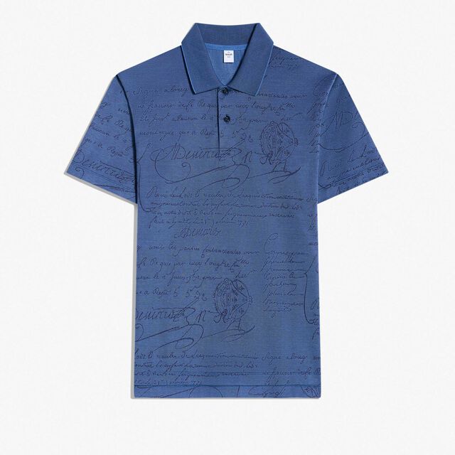 Scritto Pique Polo, BLEU DE SMALT, hi-res 1