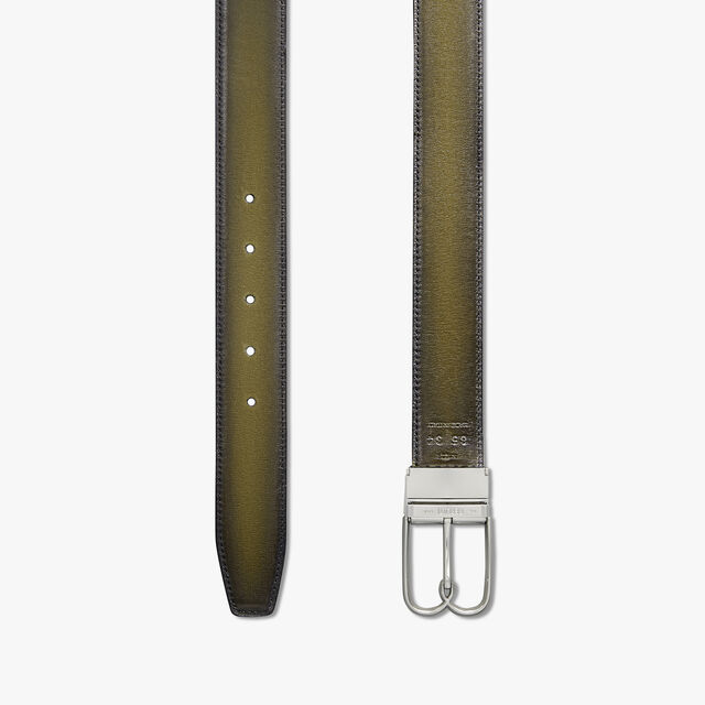 B Volute Scritto Leather 35 mm Reversible Belt, NERO GRIGIO + NERO CAVIAR, hi-res 4