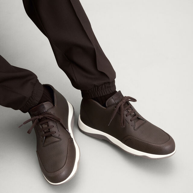 Echappee Soft Grained Calf Leather Derby, COFFEE, hi-res 2