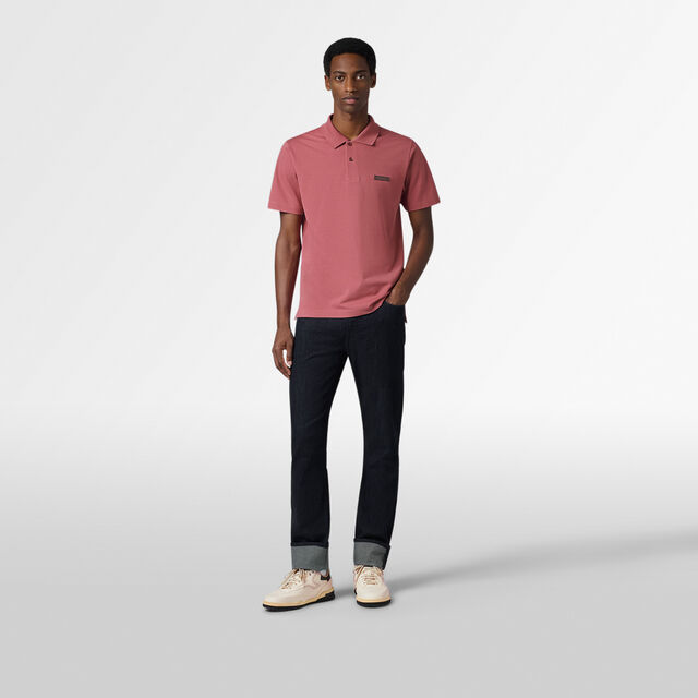 Classic Pique Leather Tab Polo, ROSEWOOD, hi-res 4