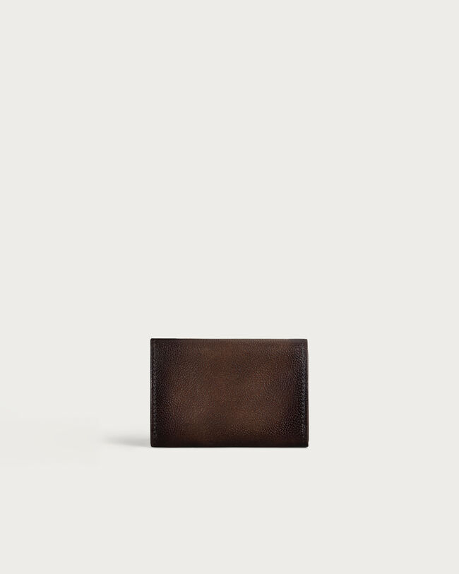 Imbuia Tangram Card Holder, Soft Brown & Midnight Blue, hi-res