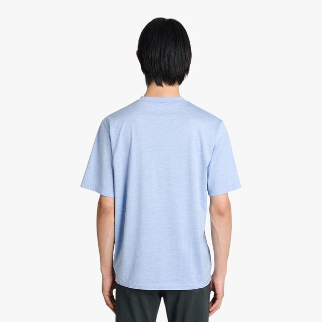 皮革标签T恤衫, SKY BLUE, hi-res 3