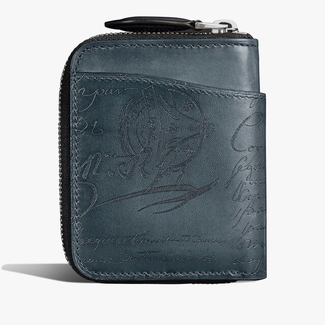 Wapa Gradiant Scritto Leather Coin Purse, BLU MINERALE, hi-res 2
