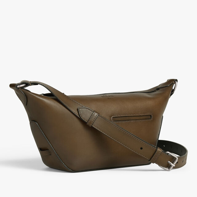 Toujours Soft Zipped Hobo XS In Leather, DARK KAKI, hi-res 5