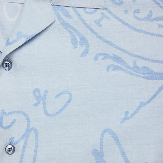 Scritto Jacquard Short-Sleeves shirt, MIDDLE BLUE, hi-res 6