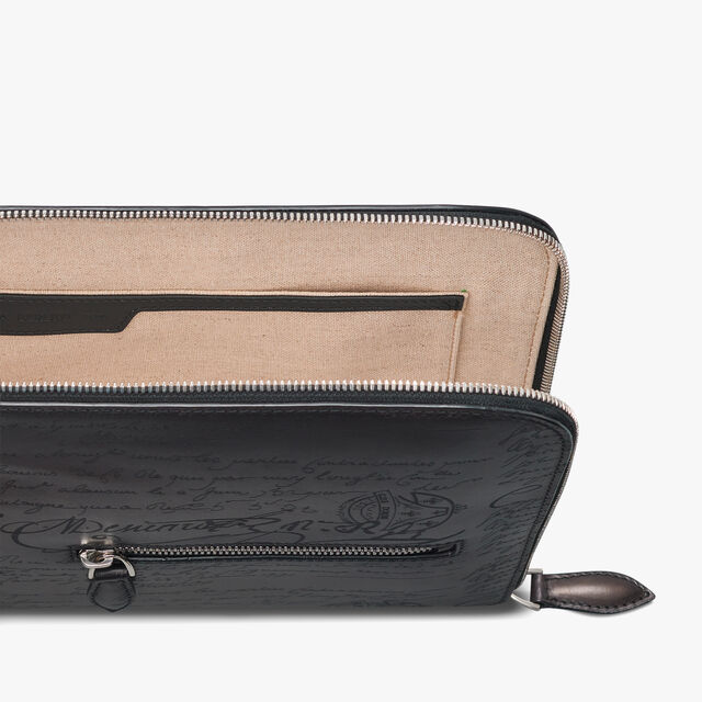 Pochette Nino Tgm En Cuir Scritto, NERO GRIGIO, hi-res 6