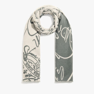 Wool Scritto Scarf, MINERAL GREEN, hi-res