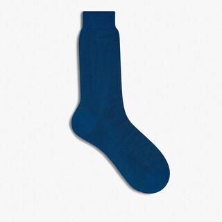 Cotton Scritto Socks, BLEU DE SMALT, hi-res