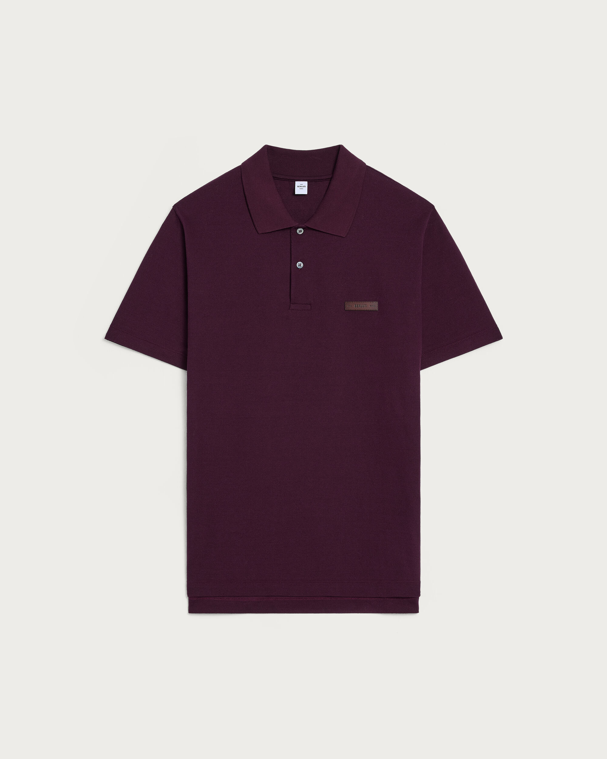 Polo with Leather Detail, Purple Grape, hi-res