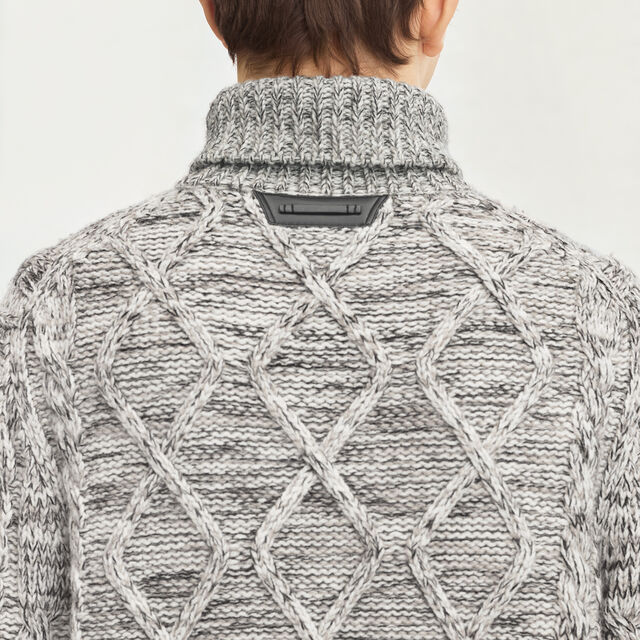 Marl Cables Turtleneck, ECRU / NOIR, hi-res 5