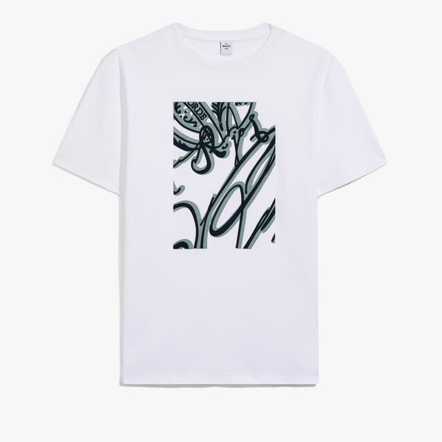 Frame Suede Effect Scritto T-Shirt, BLANC OPTIQUE, hi-res 1