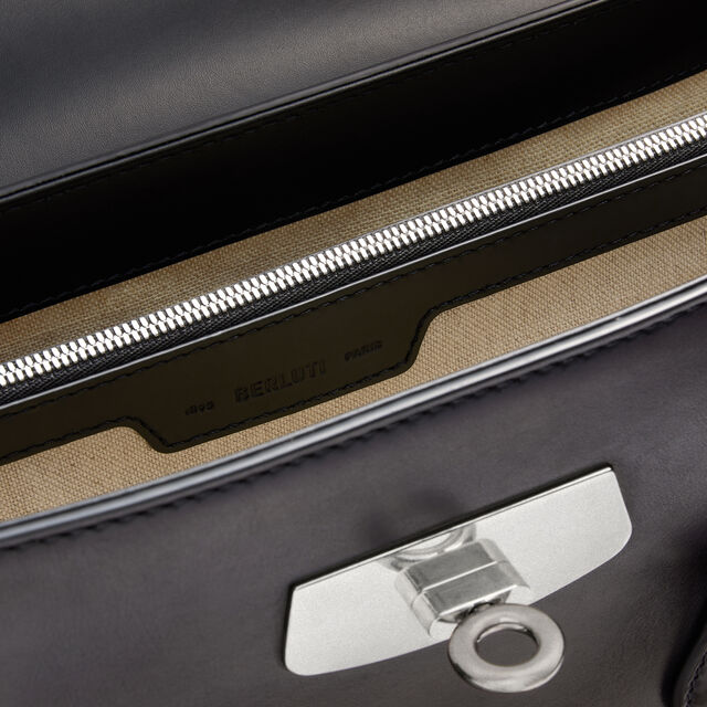 E'Mio Scritto Leather Briefcase, NERO GRIGIO, hi-res 9