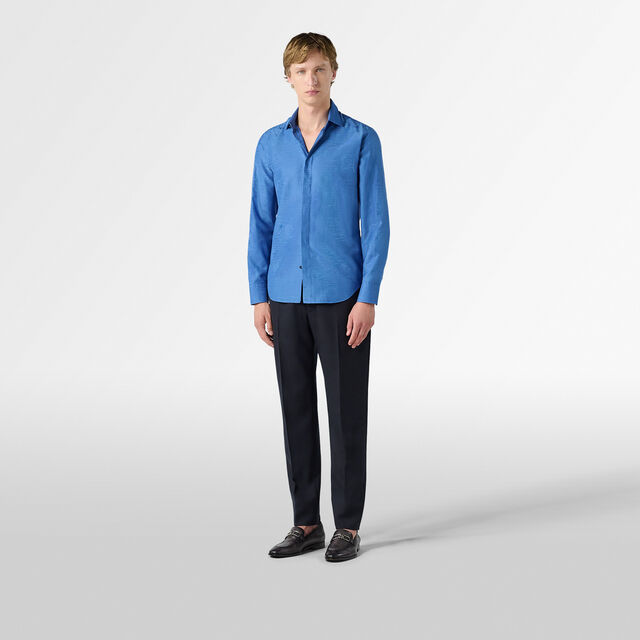 Cotton Silk Scritto Andy Shirt, BLUE HAWAI, hi-res 4