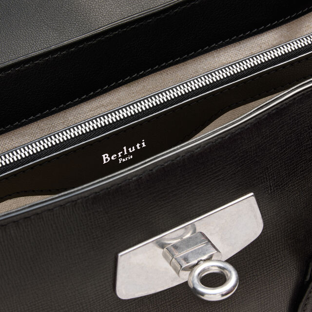 E'Mio Briefcase In Leather, GREY FLANEL, hi-res 10