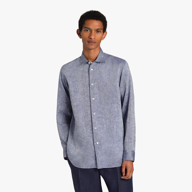 Linen Box Fit Shirt, BLUE SEA LINEN, hi-res 2