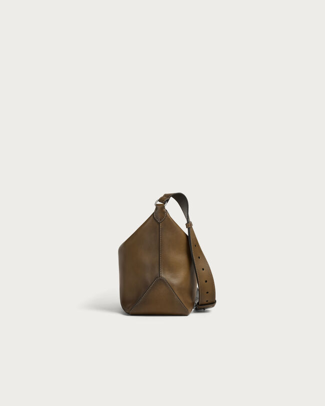 Toujours Soft Zipped Hobo Messenger, Dark Kaki, hi-res