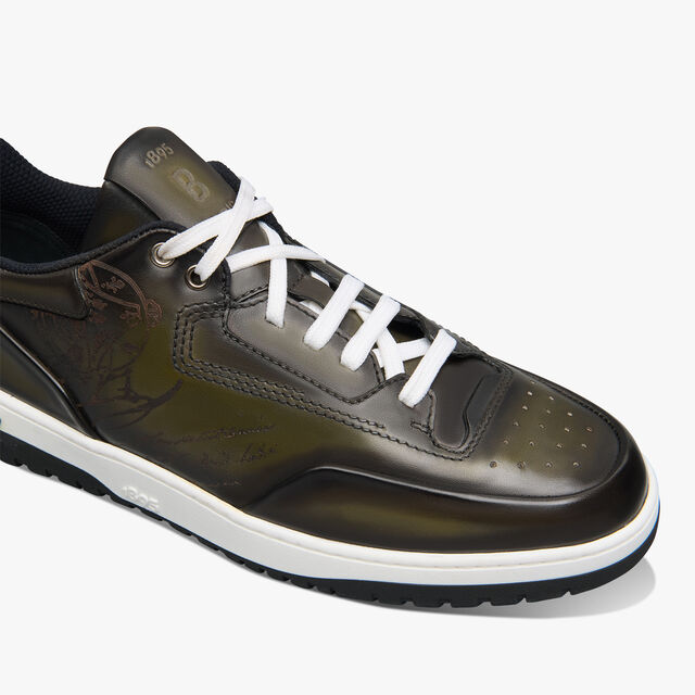 Playoff Scritto Venezia Calf Leather Sneaker, NERO CAVIAR, hi-res 6