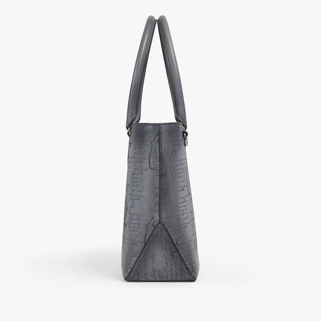 Toujours Mini Scritto Leather Tote Bag, LIGHT ALUMINIO, hi-res 8