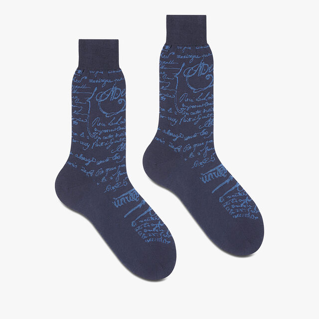 Cotton Scritto Socks, AVEIRO, hi-res 2