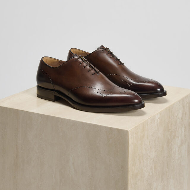 Ajouré Equilibre Venezia Calf Leather Oxford, MARRONE INTENSO, hi-res 3