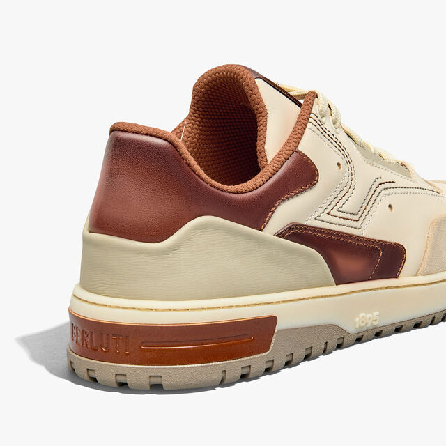 Playoff Scritto Leather Sneaker, OFF WHITE & CACAO INTENSO, hi-res 5