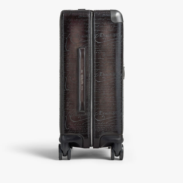 Formula 1005 Scritto Leather Rolling Suitcase, NERO GRIGIO, hi-res 3