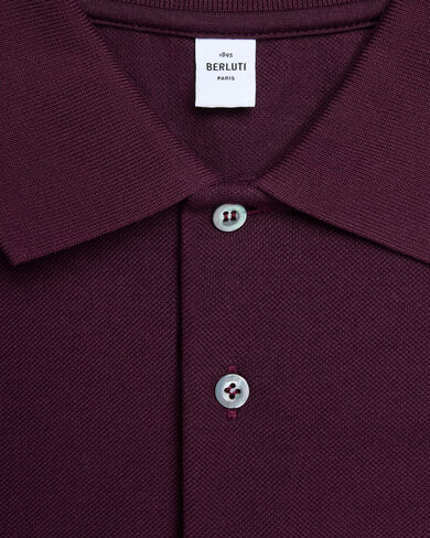 Polo with Leather Detail, Purple Grape, hi-res