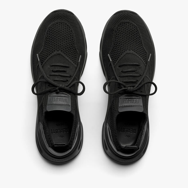 Shadow Knit And Leather Sneaker, JET BLACK, hi-res 4
