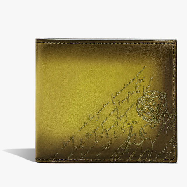 Makore Scritto Leather Compact Wallet, JUNGLE GREEN, hi-res 1