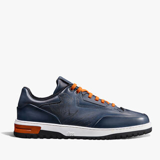 Playoff Scritto Venezia Calf Leather Sneaker, BLU MINERALE, hi-res